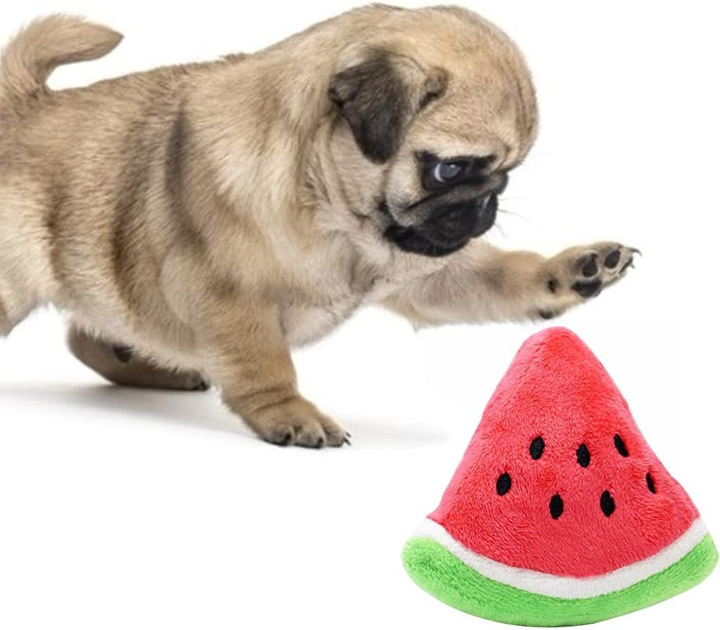 Watermelon Plush Squeaker Dog Toy for Small Large Puppies Durable Chew Cotton with Squeaky Sound Interactive Play Reduce Boredom Pet for Dog Owners (Watermelon Red) - Image 7