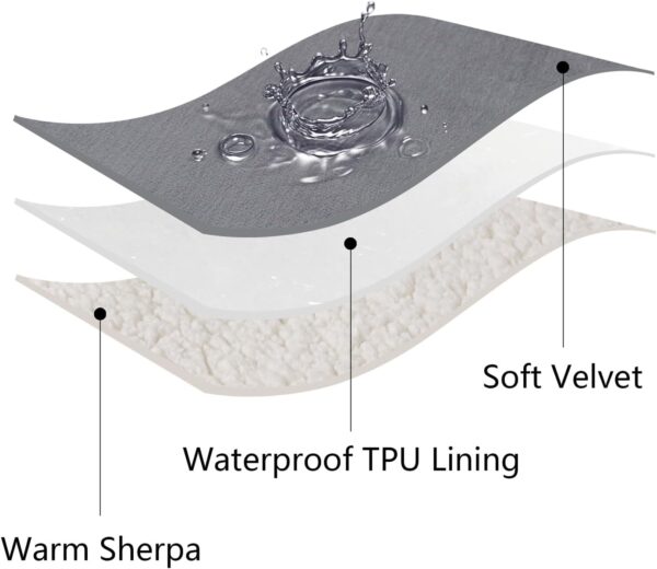 Waterproof Dog Blankets for Extra Large Dogs, Washable Pet Blanket for Indoor Cats, Plush Sherpa Puppy Throw Furniture Protector for Bed Couch Sofa(50"x60",XL,Darkgrey) - Image 7