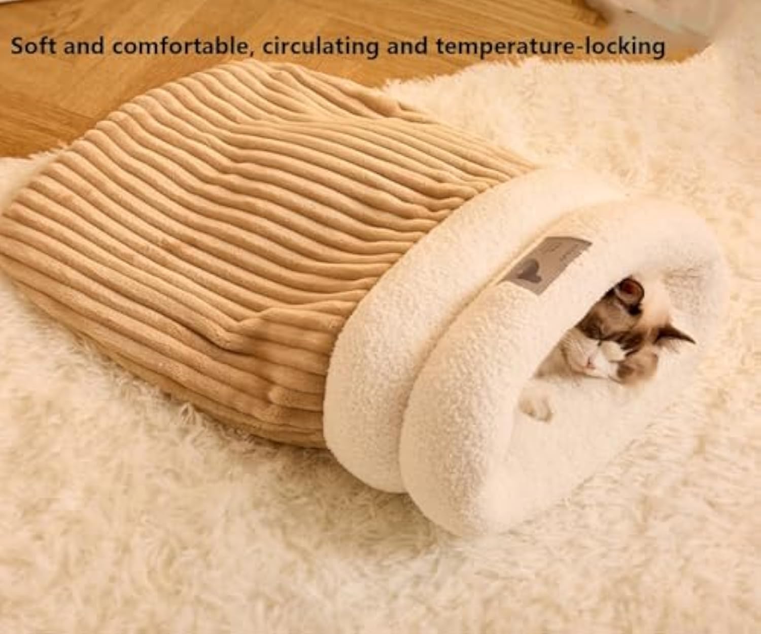 Cozy Pet Nest for Cats and Dogs, House Warm Cave Sleeping Nest Bed for Small Cats and Dogs, 2 Sizes Portable Calming pet nests, Self-Warming Pet Nest Cat Dog Sleeping Bag for Indoor (F, Medium) - Image 7