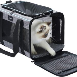 Vceoa 19x12x12 Inches Cat, Dog Carrier for Pets Up to 22 Lbs, Soft-Sided Cat Bag Animal Carriers Travel Puppy Carry As a Toy of Fabric Pet Home