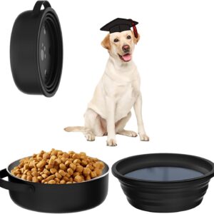 40 Oz Travel Dog Bowls with Lid 2in1 BPA-Free Collapsible Dog Water Bowl, Stainless Steel Dog Food Bowl, Portable Dog Bowls Leakproof - Dog Trip Camping Travel Essentials