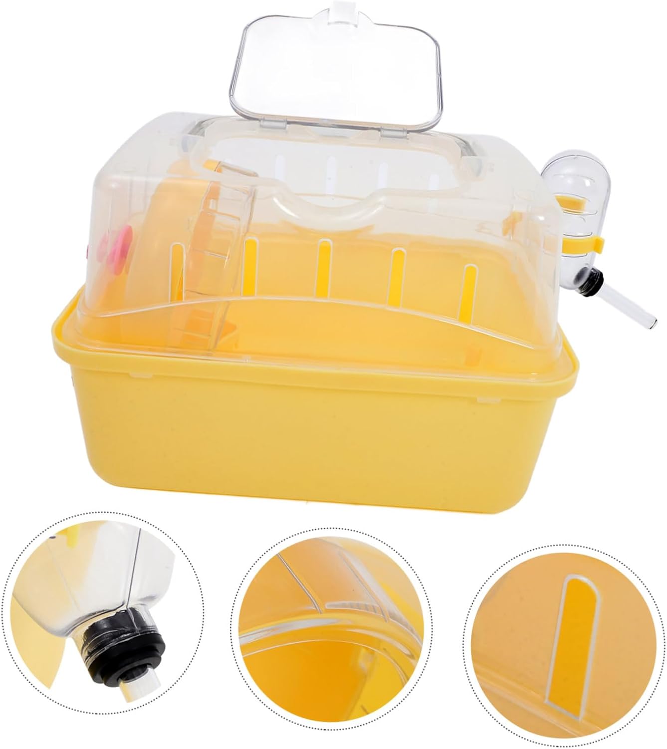 Totority Hamster Carrier Cage Portable Outdoor Plastic Takeaway Cage Water Feeder Spacious for Small Pets for Travel and Camping Breathable Design for Safe Transport - Image 8