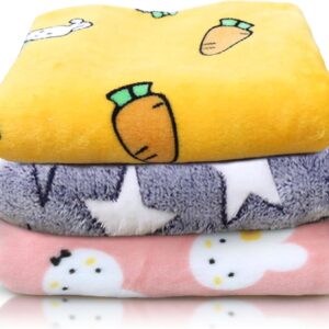 Premium Fleece Pet Throw Blankets Set | Super Soft Fluffy Material for Small Dogs | Warm & Cozy Pet Supplies | Great for Travel & Everyday Comfort | 3 Pieces Set