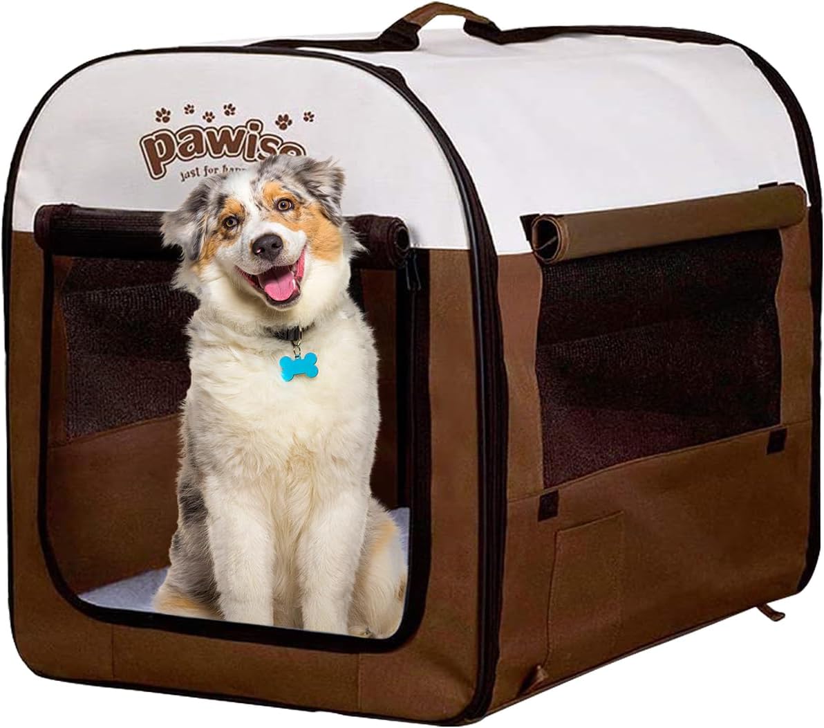 PAWISE Collapsible Soft Dog Crate Pet Kennel Houses, Portable Dog Crates for Medium Dogs, Lightweight Travel Crate Kennel Indoor & Outdoor, 31"x22"x24",Large - Image 7