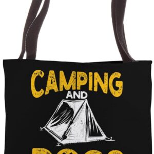 Camping And Dogs Are My Therapy Camp RV Camper Dog Lover Paw Tote Bag
