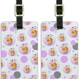 Luggage Suitcase Carry-On ID Tags Set of 2 – I Love My Dog P-S &...