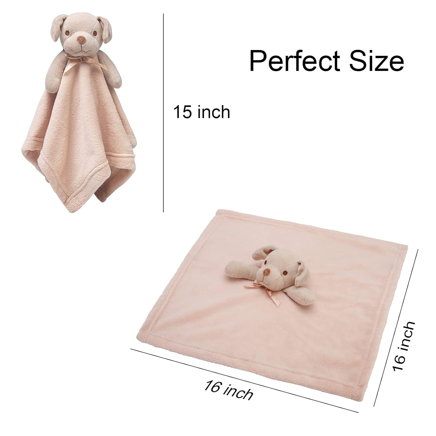 Pro Goleem Dog Security Blanket Brown Soft Puppy Lovey for Boys and Girls Unisex Lovie Baby Gifts for Toddler and Infant Snuggle Toy Stuffed Animal 16 Inch - Image 5