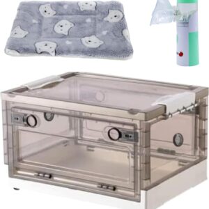 TML Newborn Puppy Kitten Incubator, Dog Cat Pet Atomization Oxygen ICU Box, Pet Nncubator with Nebulization Kit and Pet Heating Pad (Capacity 66L)