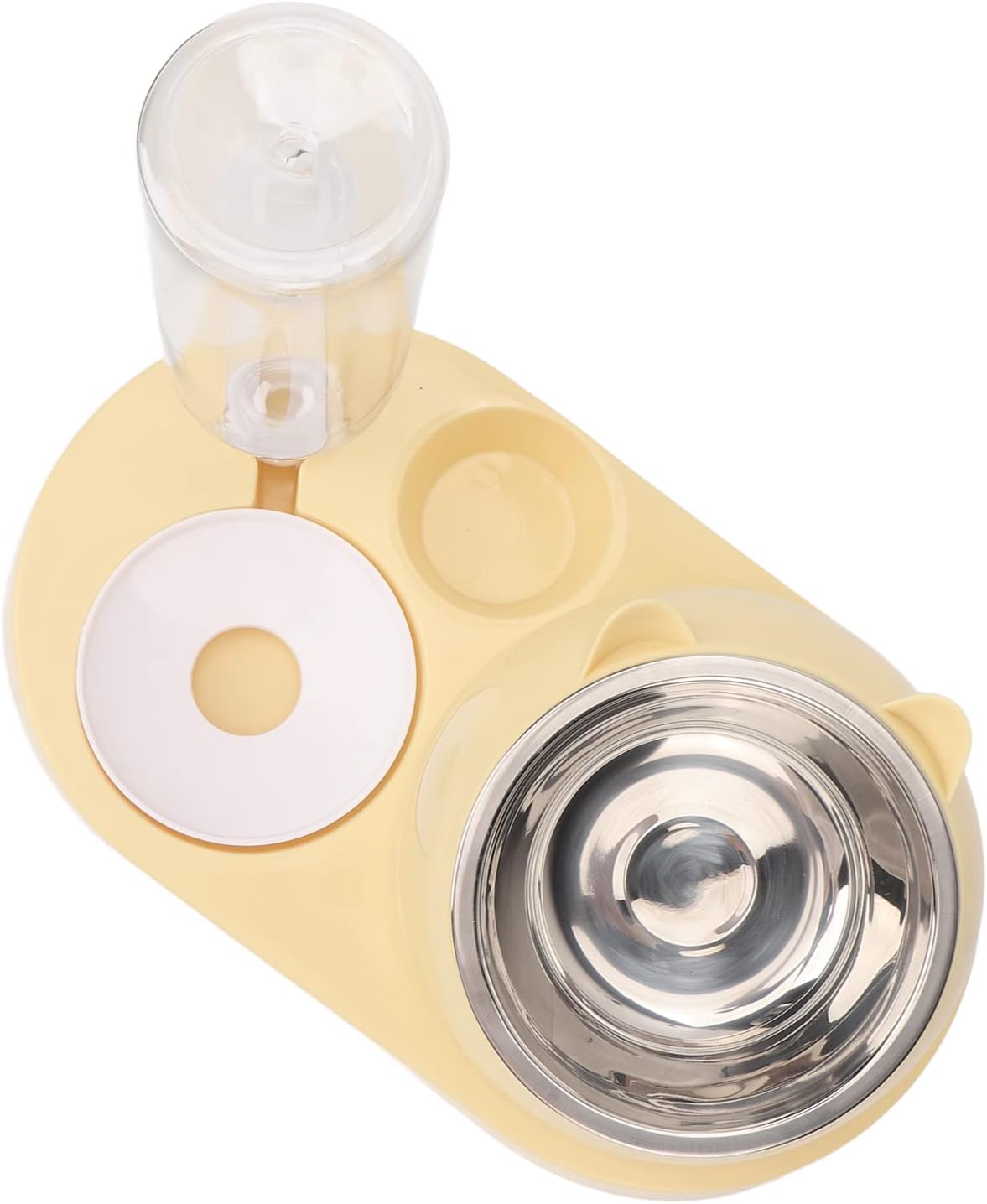 Pet Water Fountain, Pets Water and Food Bowl Set Automatic Waterer Bottle Tilted Stainless Steel Bowl Pet Feeder - Image 2