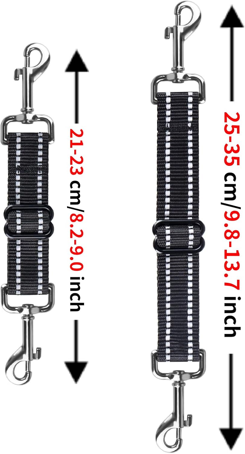 Prong Collar Safety Clip 2 Pcs Dog Leash Connector Adjustable Reflective Backup Prong Collar Leash Adapter Dog Collar Safety Clip(Light Red) - Image 7