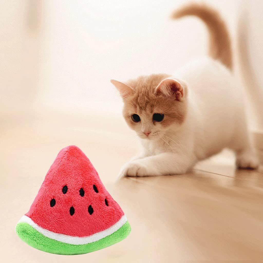 Watermelon Plush Squeaker Dog Toy for Small Large Puppies Durable Chew Cotton with Squeaky Sound Interactive Play Reduce Boredom Pet for Dog Owners (Watermelon Red) - Image 2