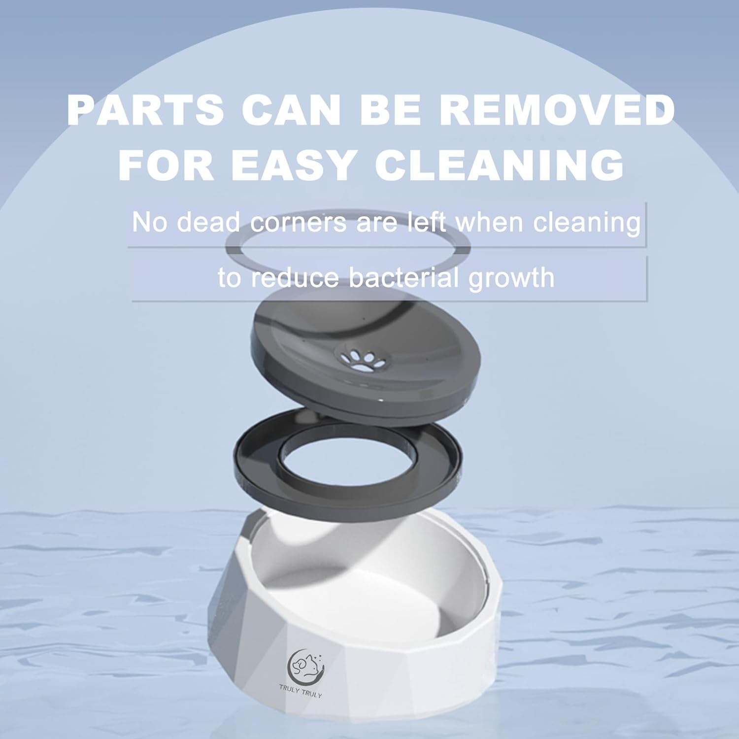 Spill Proof Slow Drinking Pet Water Bowl, Vehicle Travel Friendly Water Bowl for Cats and Dogs (White, 1 L) - Image 3