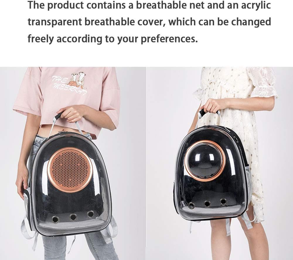 Pet Space Capsule Backpack, Small Medium Cat Puppy Dog Carrier, Transparent Breathable Heat Proof, Pet Carrier for Travel Hiking Walking Camping, Black - Image 4