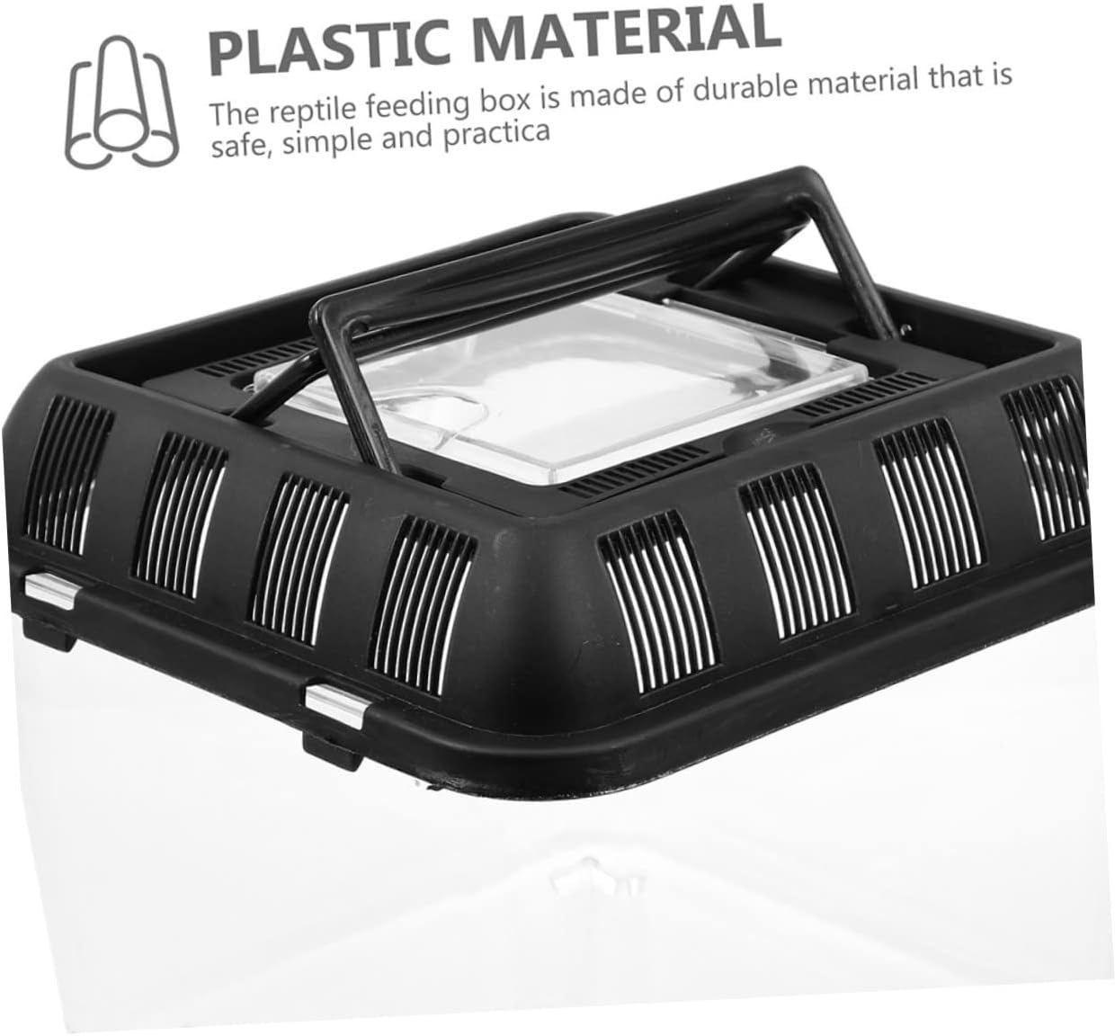 Turtle Transport Box Handle Reptile Breeding Box for Turtles Practical PET Display Container for Safe Travel and Feeding - Image 2