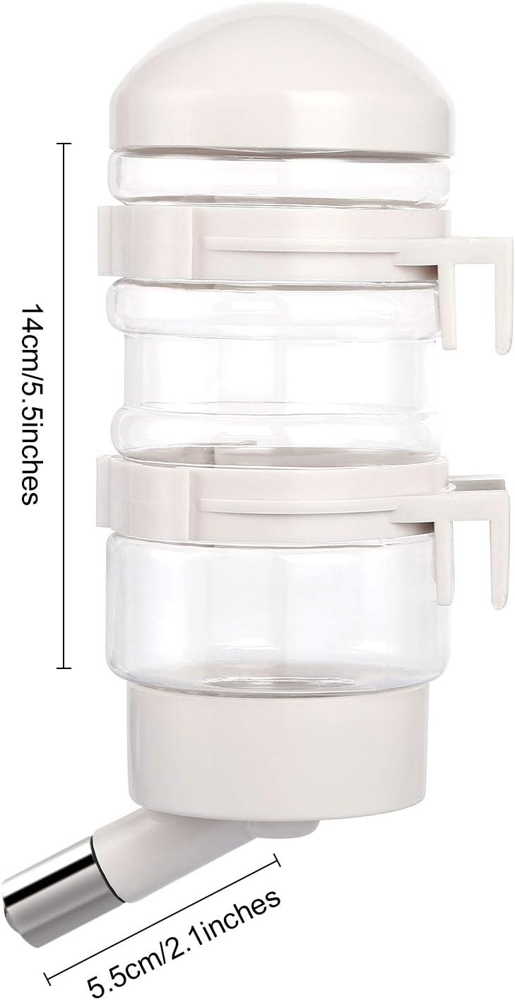 Dog Kennel Water Dispenser, No Drip Water Bottle Container ABS Material BPA Free 16oz for Small Animals - Image 2