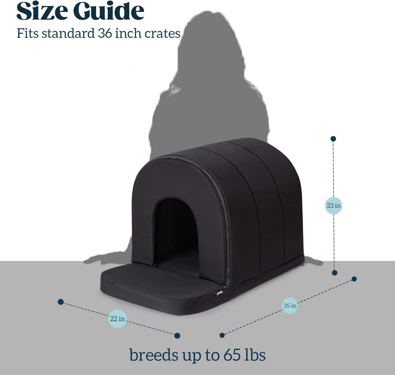 Orthopedic Dog House - Outdoor Waterproof Dog Shelter w/Porch - Indoor Pet House w/Egg-Crate Foam - Cooling - Machine Washable - Ideal for Large Breeds & Fits 36-Inch Crate - 35"x22" - Image 8