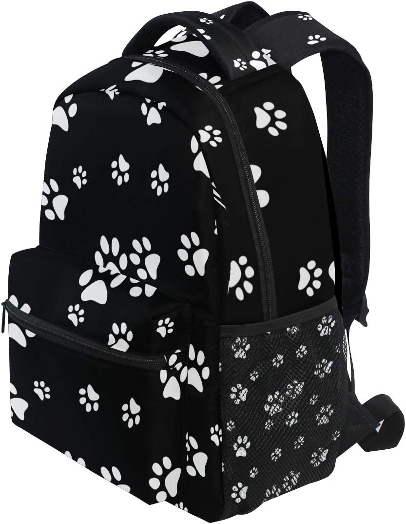 Backpack Animal Puppy Dog Paw Print Adults School Bag Casual College Bag Travel Zipper Bookbag Hiking Shoulder Daypack for Women Men - Image 3