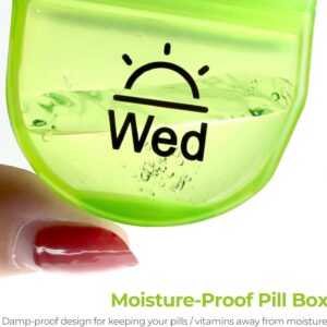 AUVON Pill Box 2 Times a Day, Weekly Pill Organizer AM PM with 7 Daily Pocket Case to Hold Vitamin, Medicine, Medication, and Supplement