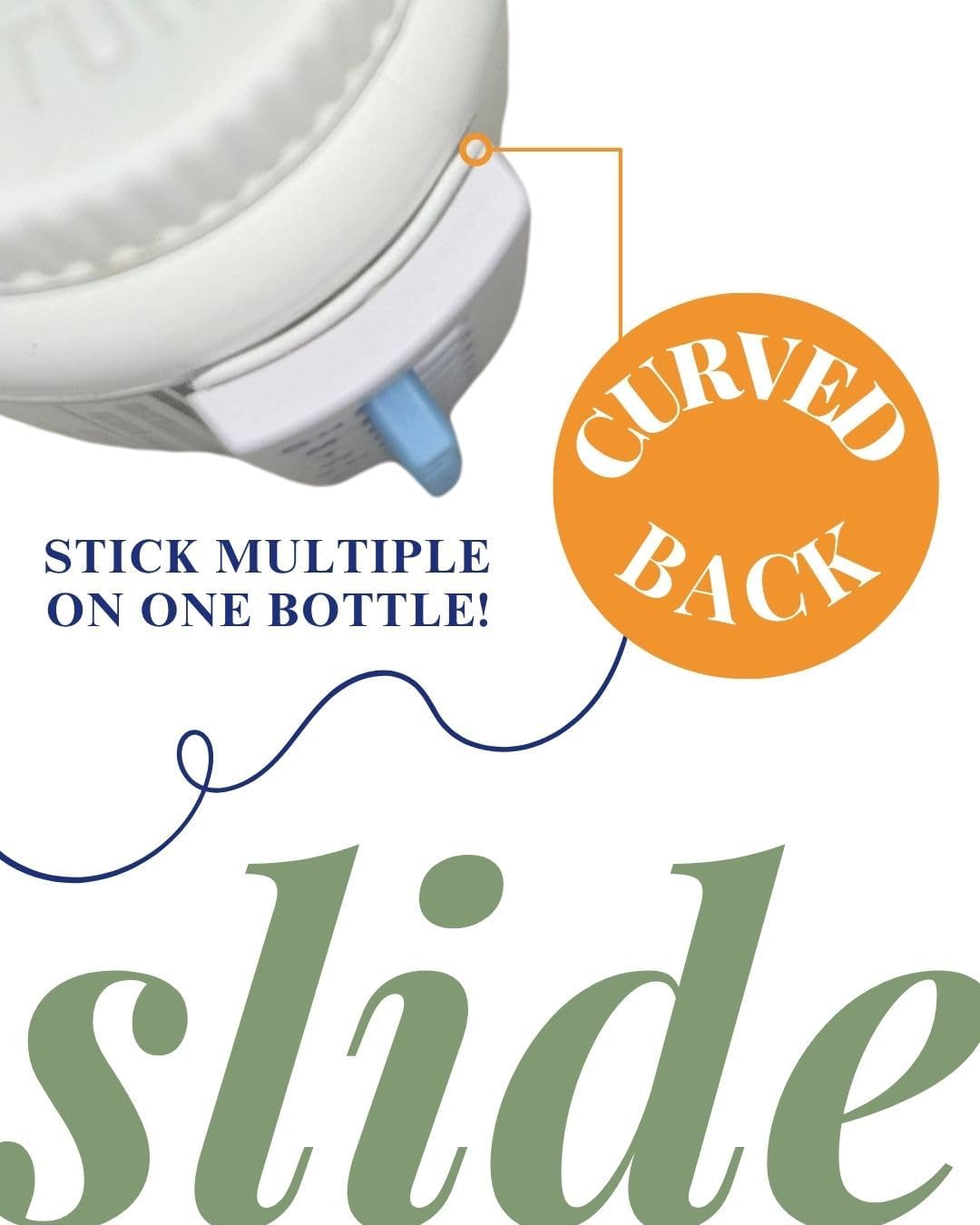 Take‑n‑Slide Peel and Stick Reusable for 12 + Refills, Pill/Medication/Vitamin/Pet Med Tracker & Reminder, Attach to Your Bottle, Organizer-Free, Curved‑Back (White, 5-Pack) - Image 5