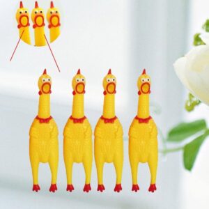 1 Pc Yellow Rubber Squeezing Screaming Chicken Toy for Pets – Dog Chew Toy MiniaturesSuper Durable Funny Novelty and Gag Toys