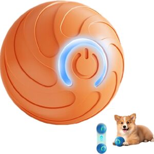 Smart Jumping Ball Dog Toy, 2025 New Vibrating Dog Ball, Interactive Bouncing Toys for Small Medium Large Dogs (Orange)