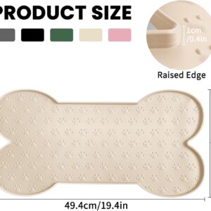 Dog Food Mat Anti-Slip Silicone Dog Bowl Mat Thicker Pet Placemat Waterproof Cat Feeder Pad with Raised Edge Puppy Kitten Feeding Mats Suitable Small Medium-Sized Dogs Cats Eating Tray