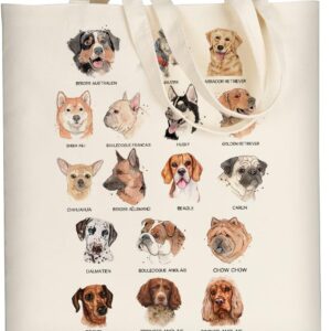 AUSVKAI Canvas Tote Bag Aesthetic for Women, Cute Reusable Cloth Cotton Bags for Shopping Beach Grocery