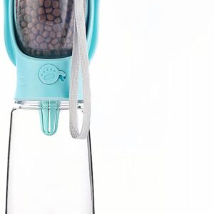 DomKim LightweightPortable Dog Water Bottle Bowl for Small Sized Dogs, Travel Puppy Water Dispenser Puppy Accessories, Beach Essentials Drinking Food Leak Proof Bottles (Blue, 18.6 oz (550ml))