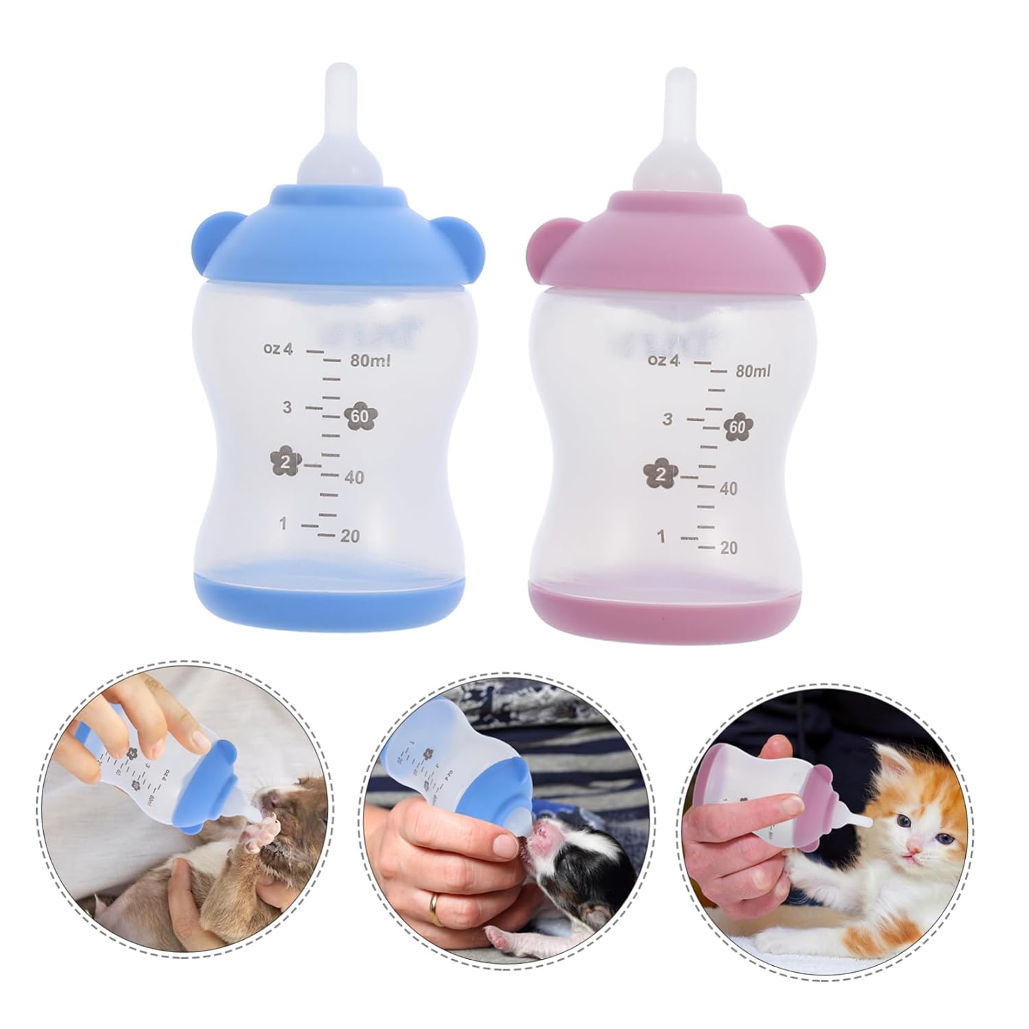 BESPORTBLE 2PCS PET Nursing Bottle Silicone Feeding Bottles for Newborn Puppies and Kittens Portable Feeding Tool for Travel and Outdoor Use - Image 8