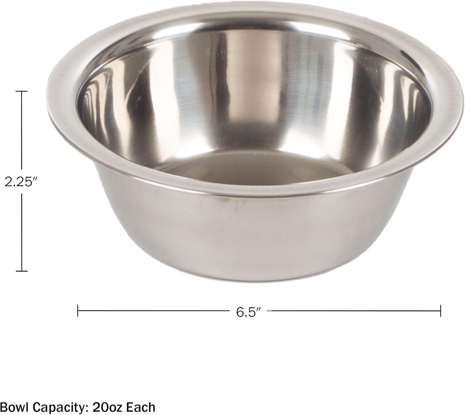Set of 2 Stainless-Steel Dog Bowls - Cage, Kennel, and Crate Hanging Pet Bowls for Food and Water - 20oz Each and Dishwasher Safe by PETMAKER,Silver - Image 6