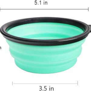 Collapsible Dog Bowl, Silicone Foldable Expandable Cup Dish, for Pet Dog/Cat Food Water Feeding Portable Travel Bowl - Green