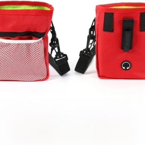 Pet Training Bag Snack Bag Mini Outdoor Portable Training Kit Feeding Waist Bag Portable Foldable Dog Supplies(Red)