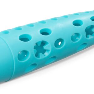 Messy Mutts Totally Pooched Stuff'n Chew Rocket Stick | Teal | 10" x 2.5" Fillable Dog Toy | Interactive Treat Holding TPR Toy for Dog