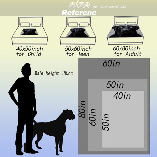 Cool Black Lab Throw Blanket,50x60in,Soft,Lightweight Flannel,Labrador Dog Portrait Blankets - Gifts for Women Men,Pet Lover,for Couch Office Travel,Home Living Room Decor - Image 3