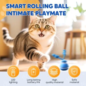 Interactive Dog Toys, Smart Touch-Activated Automatic Rolling Ball, USB Rechargeable Bouncing Dog Ball, Suitable for Cats and Small to Medium-Sized Puppies (Blue)