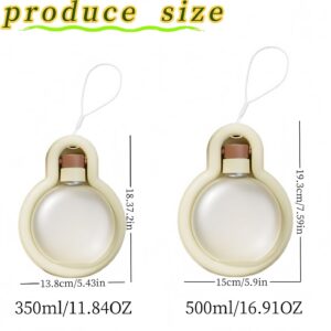 2PCS Portable Dog Water Bottle,Feeder Bowl, Foldable Leak Proof Puppy Water Dispenser with Drinking Feeder, for Outdoor Walking, Hiking,White(16.9OZ and 11.8OZ)