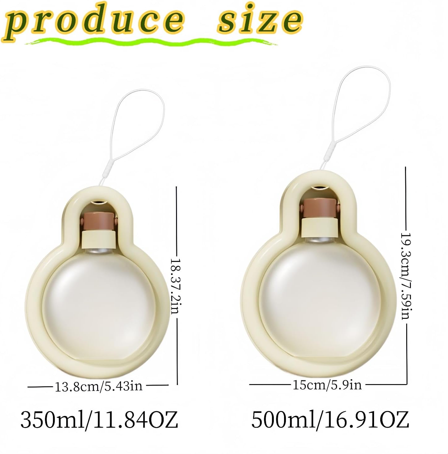 2PCS Portable Dog Water Bottle,Feeder Bowl, Foldable Leak Proof Puppy Water Dispenser with Drinking Feeder, for Outdoor Walking, Hiking,White(16.9OZ and 11.8OZ) - Image 2