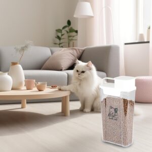 Cat Food Storage Container|Airtight Pet Food Storage Container with Handles| 3.5 L|Hold Up to 4 lbs Dog Food Container|Portable for Travel| for Dog Cat Bird and other Pet Food Storage Bin|BPA Free