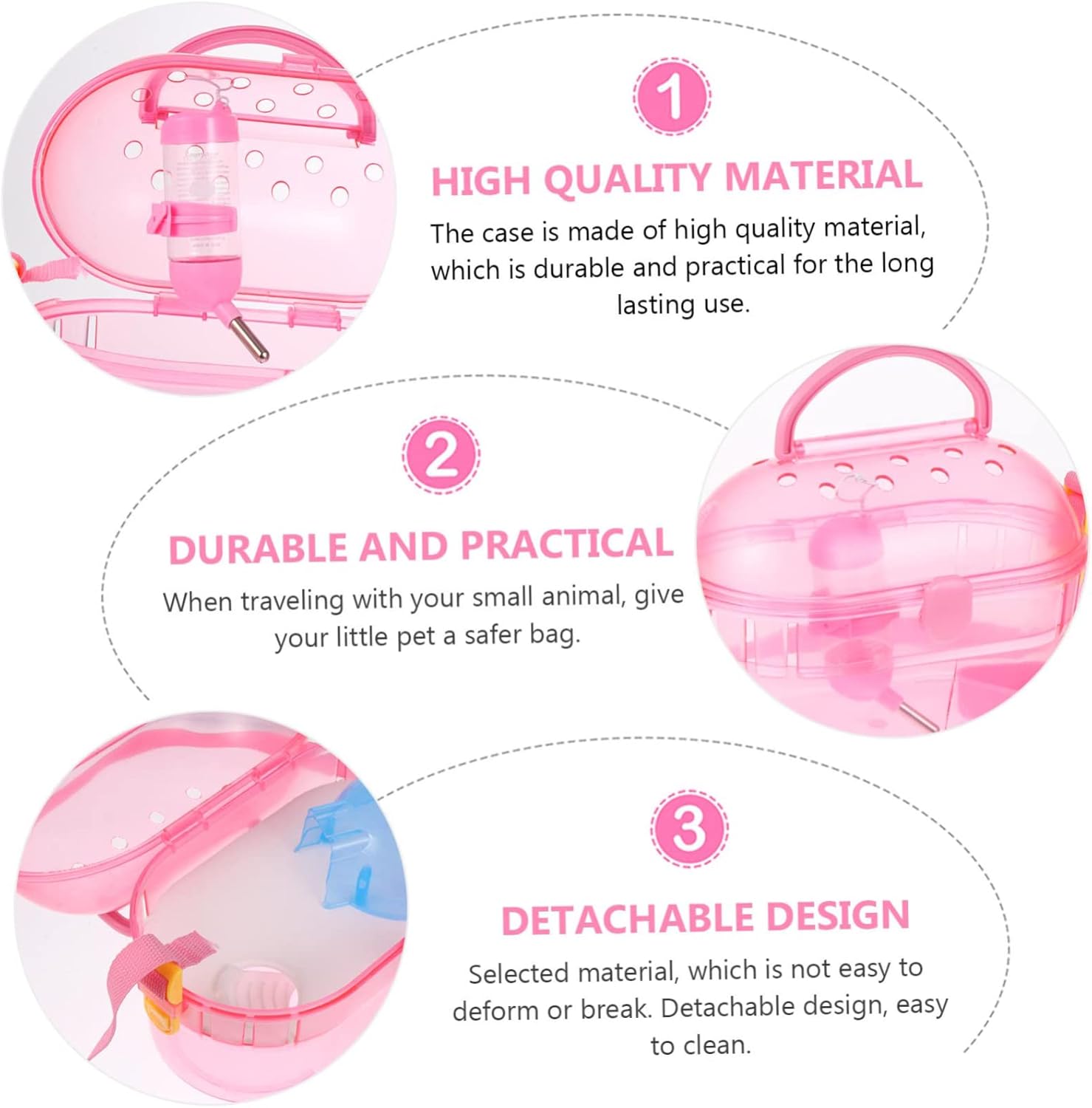 Yardwe Compact Travel Box for Hamster Chinchilla Portable Outdoor Carrier Lightweight Pet Cage Includes Feeder Bath - Image 6