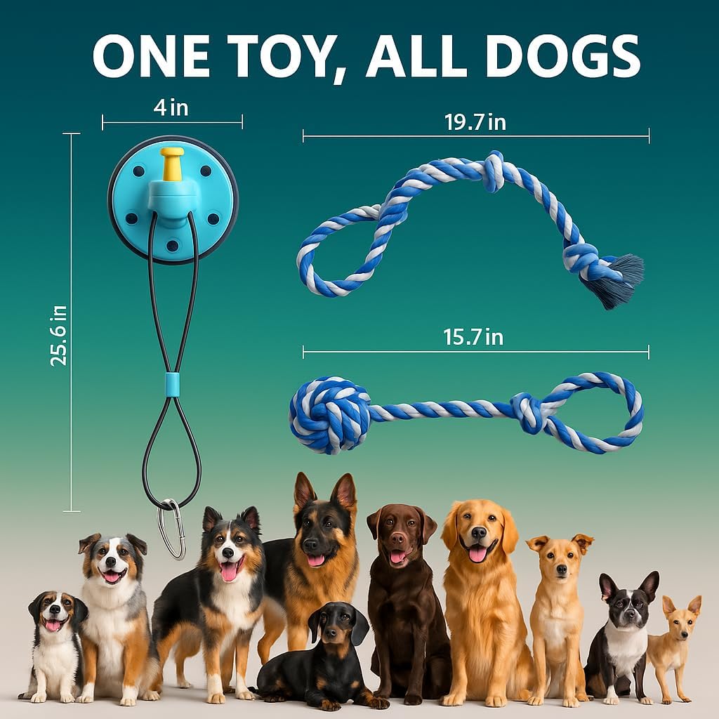 Dog Rope Toy with Suction - Perfect Dog Toys for Aggressive Chewers - Nearly Indestructible & Stimulating - Suitable for Large & Small Dogs & Puppies - Image 2