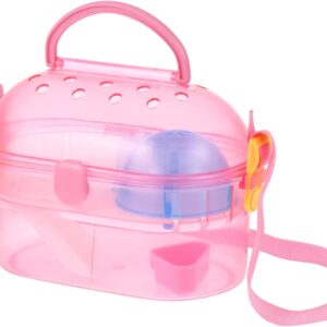 1set Chinchilla Travel Case for Animals Portable Hamster Carrier Feeder and Water Bottle for Outdoor Travel and Pet Safety Design