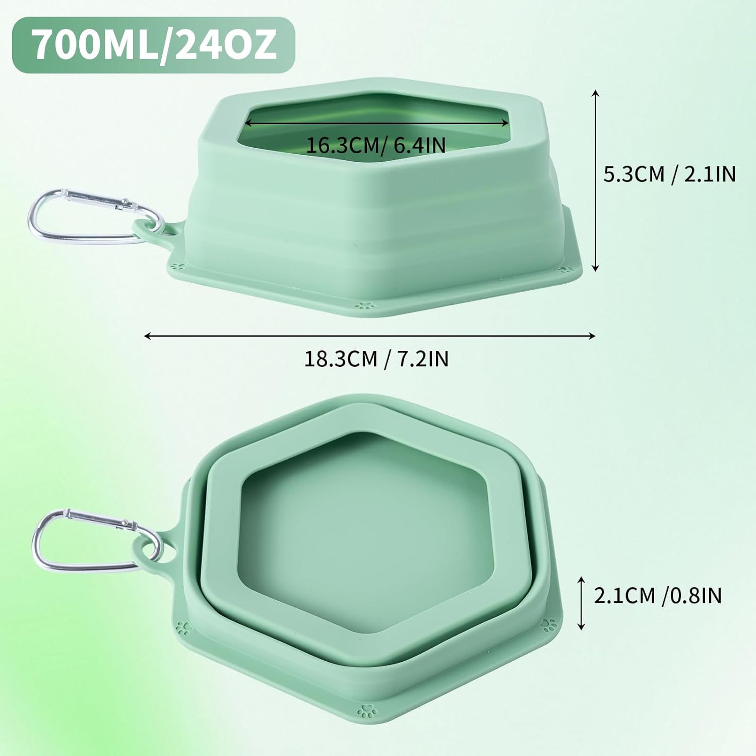 No Splash Dog Travel Bowls for Cars, Spill Proof Collapsible Dogs Water and Food Feeder Dispenser Integrated Molding Portable Cat Dish for Pet Vehicle Road Trips (Morandi Green) - Image 4