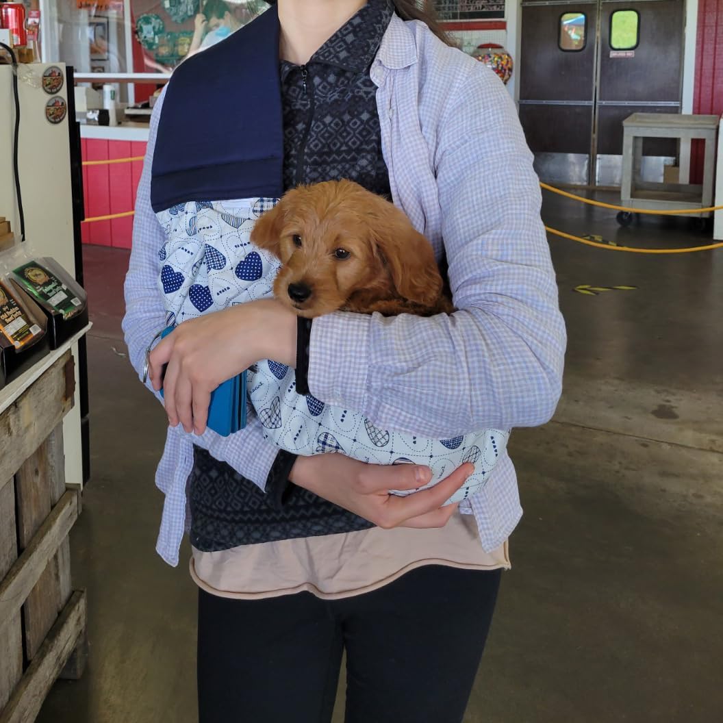 Pet Sling Carrier, OrgMemory Adjustable Dog Sling, Small Dog Cat Outdoor Shoulder Pet Carrier (Heart Shaped) - Image 5