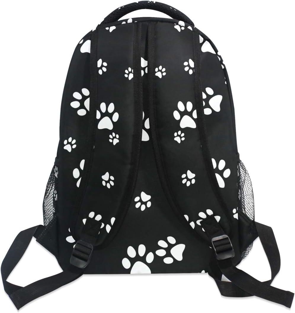 Backpack Animal Puppy Dog Paw Print Adults School Bag Casual College Bag Travel Zipper Bookbag Hiking Shoulder Daypack for Women Men - Image 5