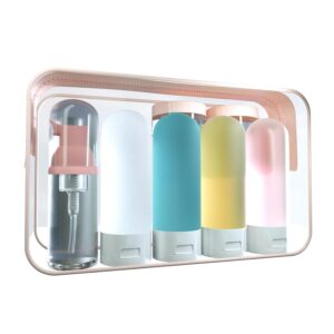 19-Piece Travel Bottle Set - For Toiletries TSA Approved Leakproof PET Plastic Bottle Squeeze Containers Portable Refillable Travel Accessories For Shampoo, Conditioner, Lotion Liquids PINK