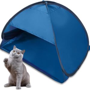 Cat Tent, Dog Tent Tiny House Beach Sun Shelter for Pets, Beach Tent Pop up Shade Waterproof Sun Shelter with Moble Phone Stand Laptop Sun Shade, Sleeping Tent