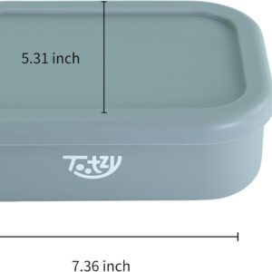 Premium Silicone Bento Box 30 oz – Reusable, Leakproof, BPA-Free Lunch Container – Microwave & Dishwasher Safe – Perfect for Dog Meals, School Lunch, Office, or Travel – Eco-Friendly (Gray)