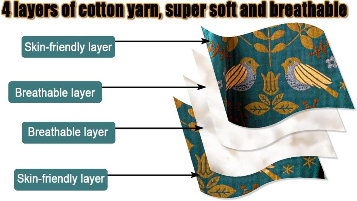 Fall Throw Blanket for Bed Couch 90''x 98'' Boho Throws 100% Cotton Muslin Travel Mexican Blanket Warm Soft Blankets Decorative Farmhouse Vintage Throws and Best Gifts - Image 7