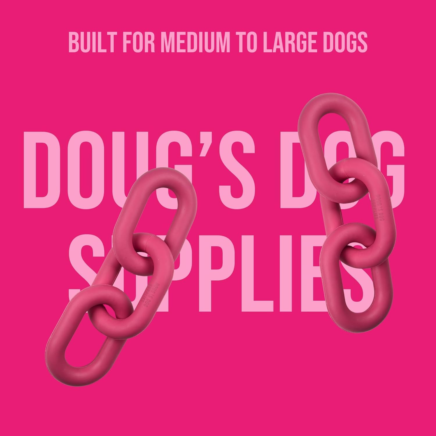Doug's Dog Supplies Chain Link Tug Toy, Tug Toys for Dogs, Rubber Chain Toy for Tug of War (Pink) - Image 3