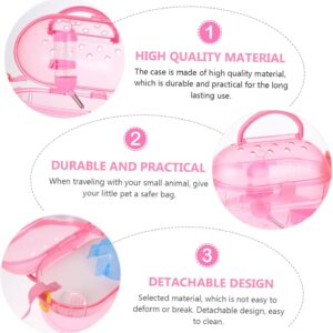 Happyyami 1set Hamster Case Feeder and Bathtub Portable Pet Cage for Small Animals for Travel and Outdoor Use Suitable for Hamsters Chinchillas and